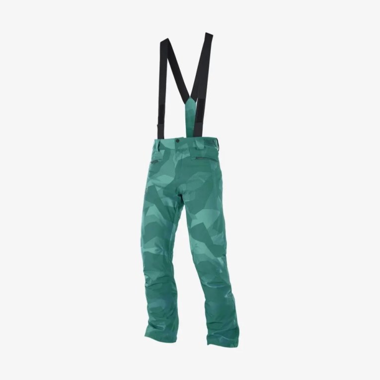 Green Salomon Edge Men's Ski Pants | PH 41976U